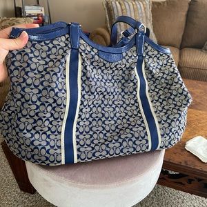 Blue Coach handbag